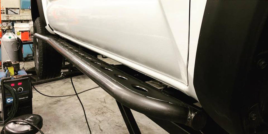 2016+ Toyota Tacoma Angled Sliders With Grip Top Plate - RSG METALWORKS