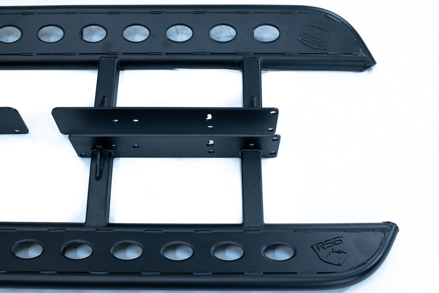 2010+ Toyota 4Runner Angled Sliders Top Plate With Logo **No Kick Out** - RSG METALWORKS